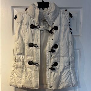Eddie Bauer White Quilted Puffer Vest